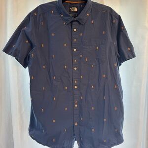 The North Face Men's Navy and Orange Casual Shirt